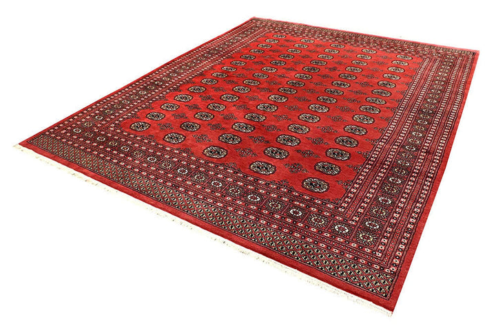 Salmon Pakistani Bokhara Rug 8' x 10' Hand-Knotted | No. QA80284