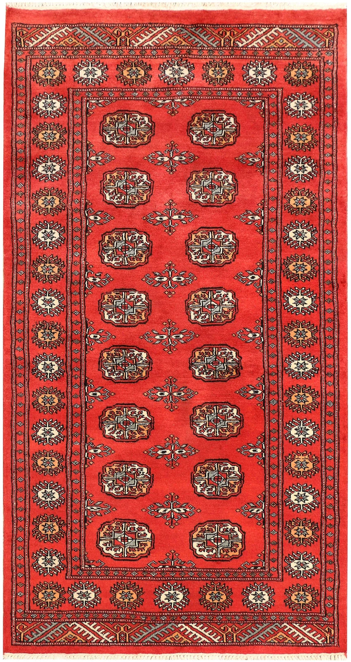 Orange Bokhara Rug 3' 1" x 5' 9" Hand-Knotted | No. QA80291