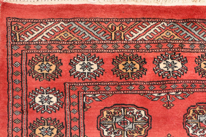 Orange Bokhara Rug 3' 1" x 5' 9" Hand-Knotted | No. QA80291