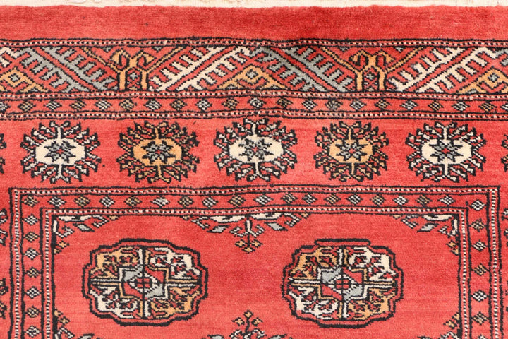Orange Bokhara Rug 3' 1" x 5' 9" Hand-Knotted | No. QA80291