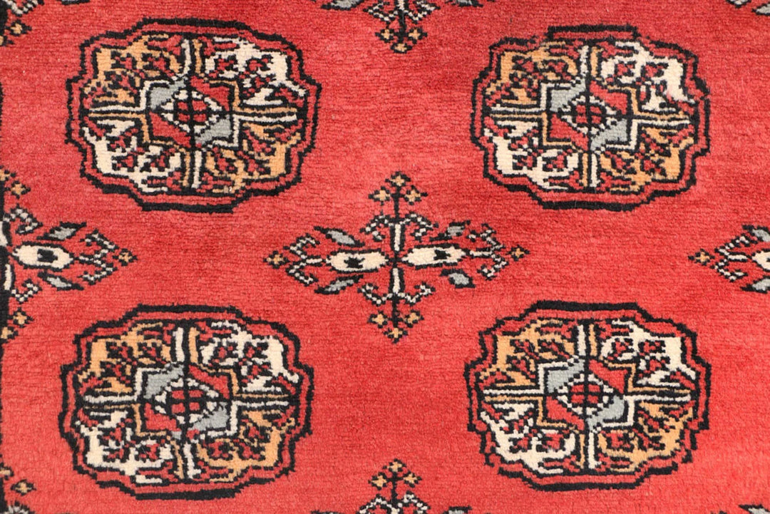 Orange Bokhara Rug 3' 1" x 5' 9" Hand-Knotted | No. QA80291