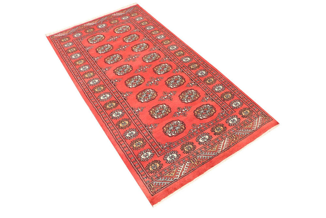 Orange Bokhara Rug 3' 1" x 5' 9" Hand-Knotted | No. QA80291