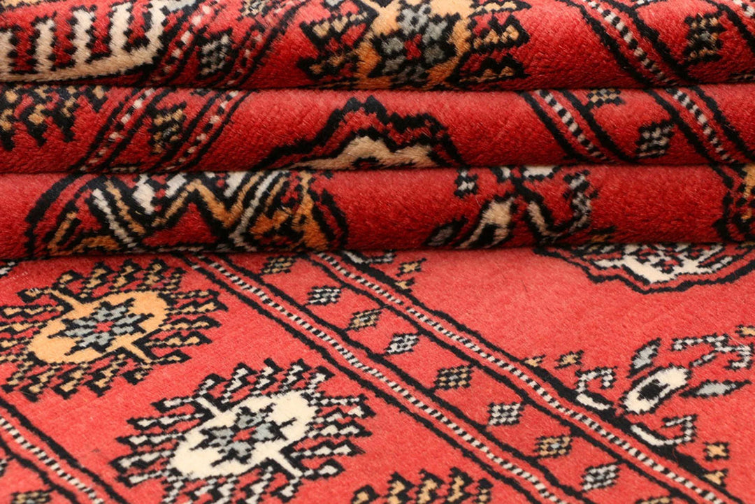 Orange Bokhara Rug 3' 1" x 5' 9" Hand-Knotted | No. QA80291