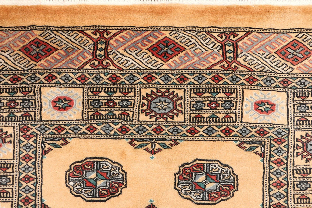 Yellow Pakistani Bokhara Rug 3' 2" x 6' 1" Hand-Knotted | No. QA80340