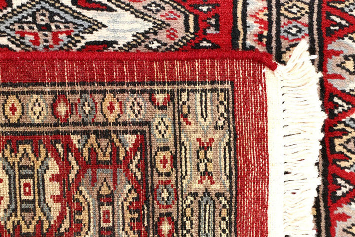 Firebrick Red Pakistani Jaldar Rug 2' 4" x 9' 2" Hand-Knotted | No. QA80379