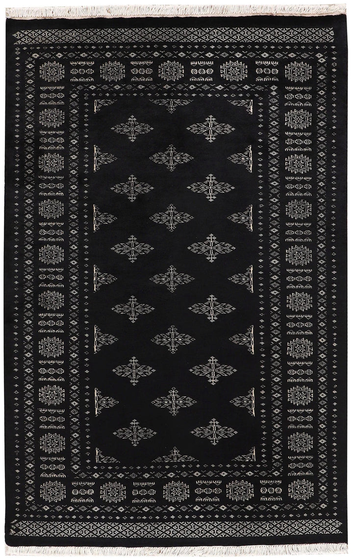 Grey Oriental Butterfly Rug 4' 1" x 6' 4" Hand-Knotted | No. QA80383
