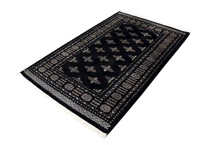 Grey Oriental Butterfly Rug 4' 1" x 6' 4" Hand-Knotted | No. QA80383