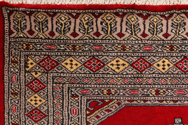 Dark Red Pakistani Jaldar Rug 3' 1" x 5' 8" Hand-Knotted | No. QA80697