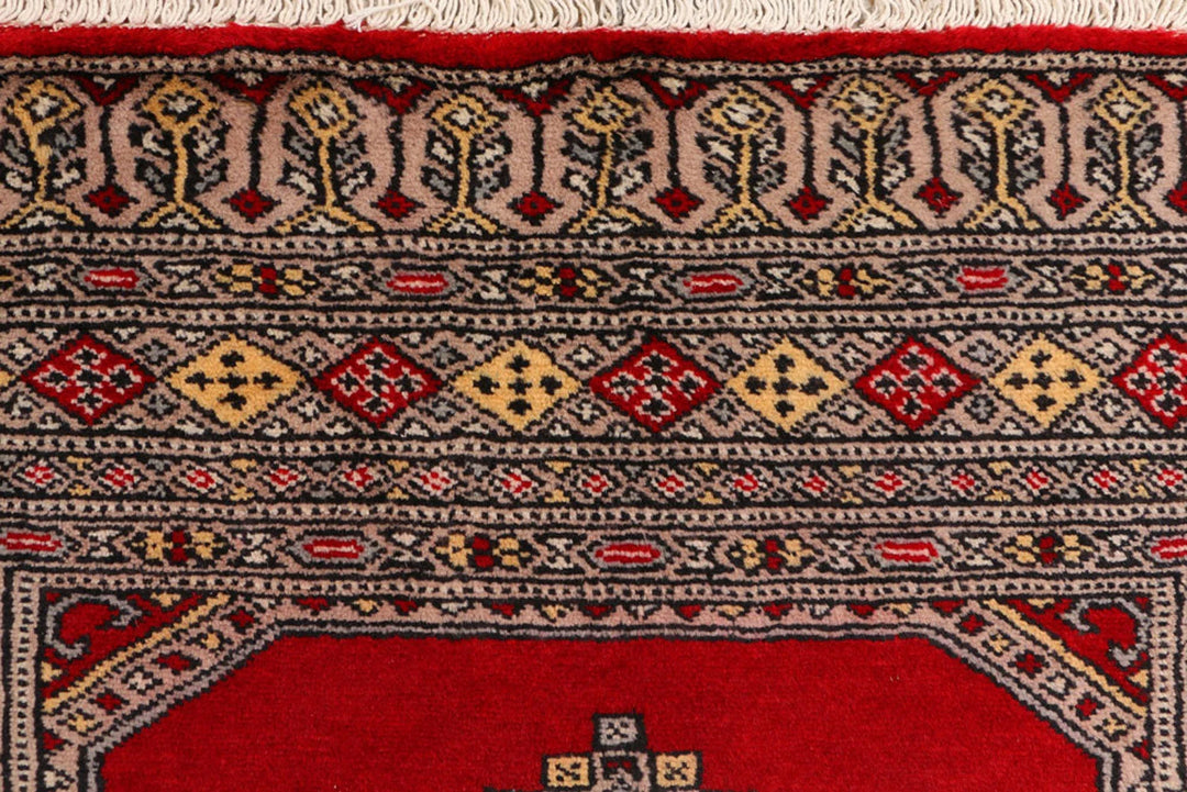 Dark Red Pakistani Jaldar Rug 3' 1" x 5' 8" Hand-Knotted | No. QA80697