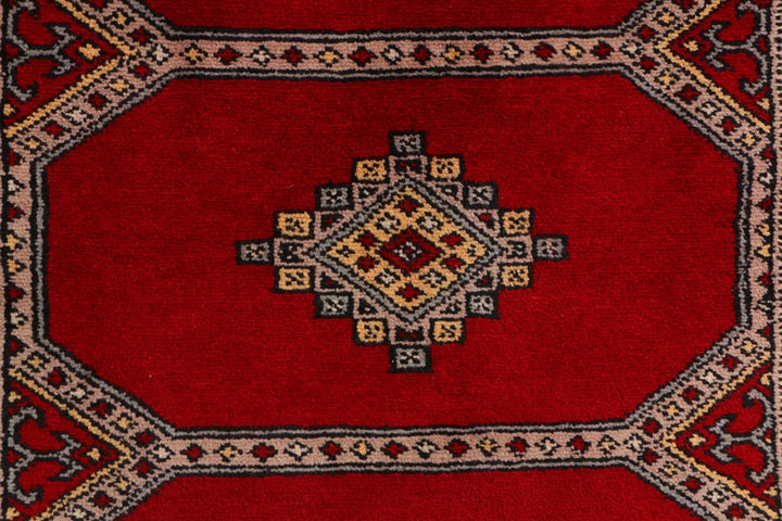 Dark Red Pakistani Jaldar Rug 3' 1" x 5' 8" Hand-Knotted | No. QA80697