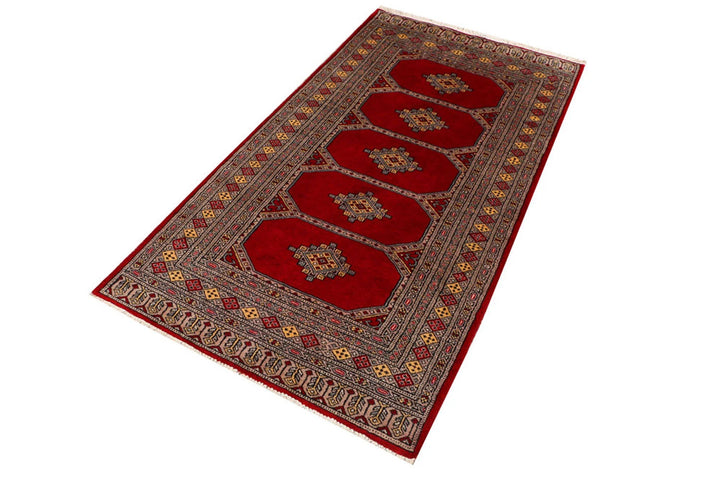 Dark Red Pakistani Jaldar Rug 3' 1" x 5' 8" Hand-Knotted | No. QA80697