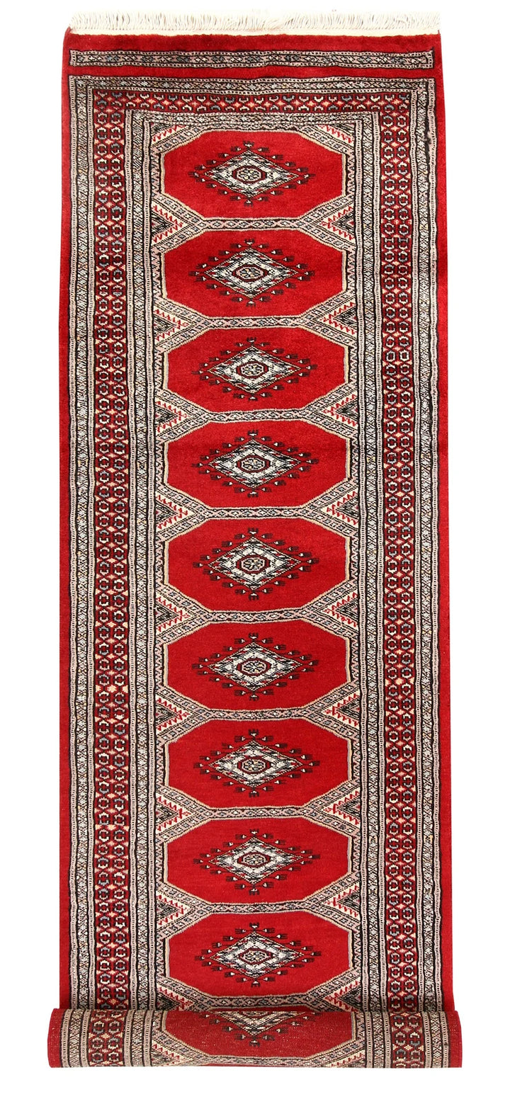 Firebrick Red Pakistani Jaldar Runner 2' 4" x 8' 4" Hand-Knotted | No. QA80731