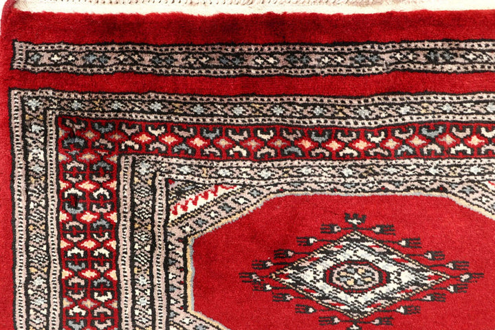 Firebrick Red Pakistani Jaldar Runner 2' 4" x 8' 4" Hand-Knotted | No. QA80731