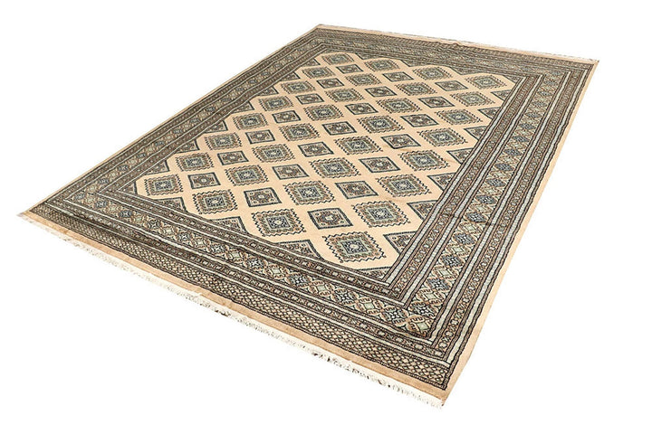 Brown Pakistani Jaldar Rug 6' 8" x 8' 6" Hand-Knotted | No. QA80769