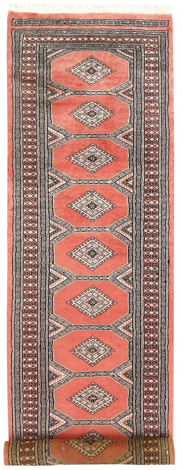 Light Salmon Pakistani Jaldar Runner 2' 3" x 8' 11" Hand-Knotted | No. QA81031