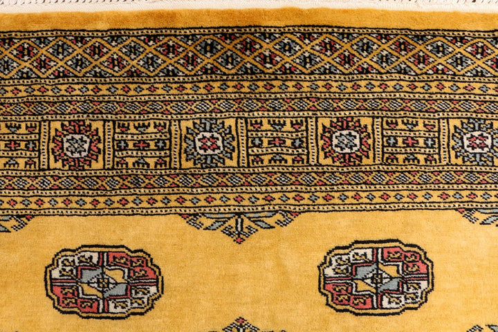 Goldenrod Pakistani Bokhara Rug 4' 1" x 6' 6" Hand-Knotted | No. QA81067