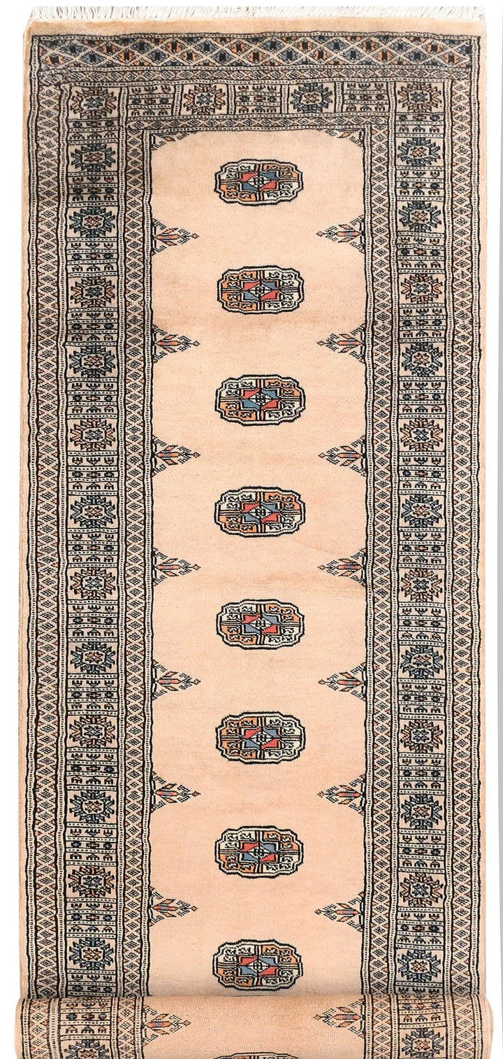 Brown Pakistani Bokhara Rug 2' 7" x 10' Hand-Knotted | No. QA81073