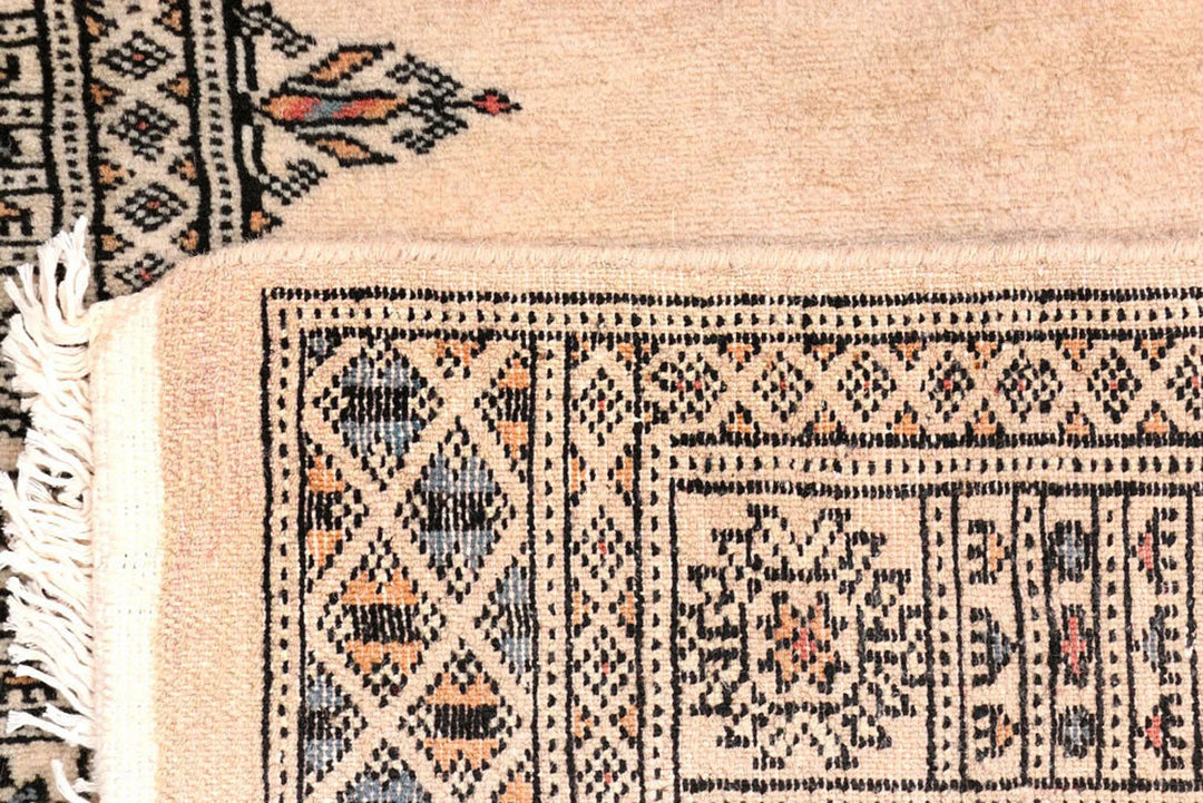 Brown Pakistani Bokhara Rug 2' 7" x 10' Hand-Knotted | No. QA81073