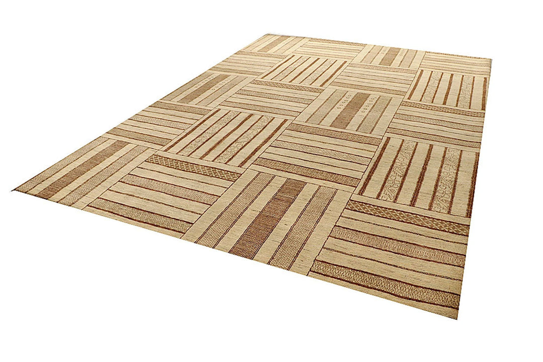 Brown Pakistani Gabbeh Rug 8' 4" x 11' 8" Hand-Knotted | No. QA81123