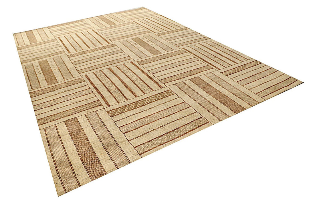Brown Pakistani Gabbeh Rug 8' 4" x 11' 8" Hand-Knotted | No. QA81123