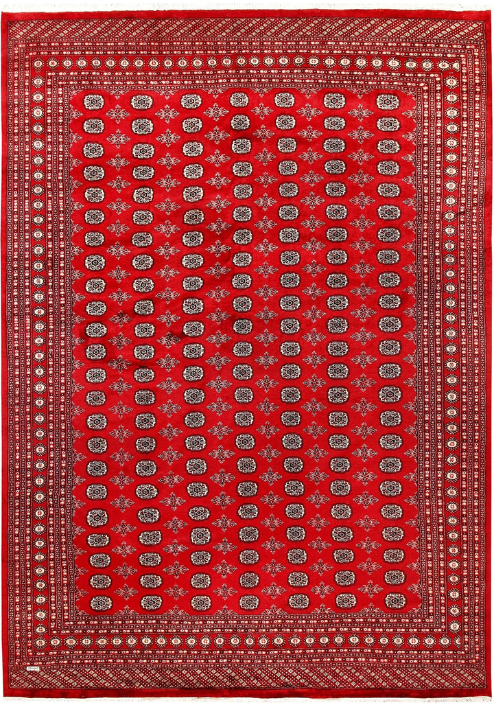 Red Bokhara Rug 10' x 14' 2" Hand-Knotted | No. QA81146