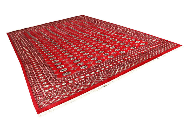 Red Bokhara Rug 10' x 14' 2" Hand-Knotted | No. QA81146