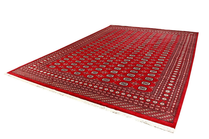 Red Bokhara Rug 10' x 14' 2" Hand-Knotted | No. QA81146