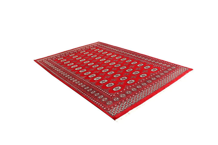 Red Bokhara Rug 6' x 9' Hand-Knotted | No. QA81345