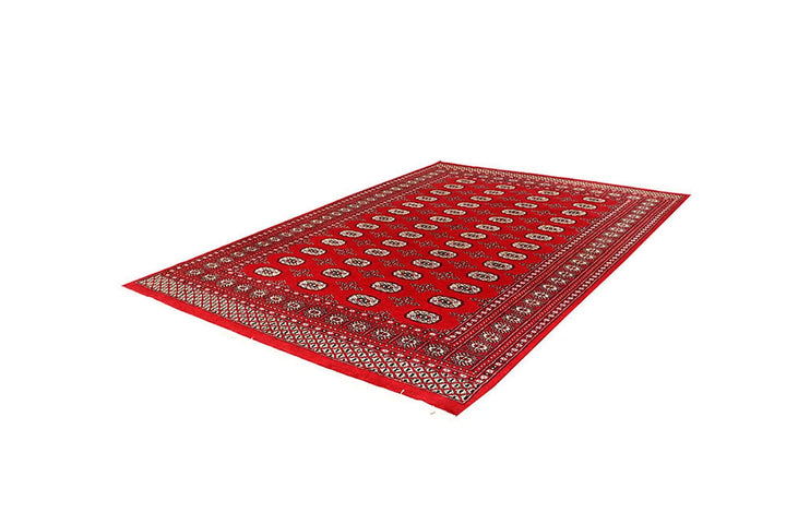 Red Bokhara Rug 6' x 9' Hand-Knotted | No. QA81345