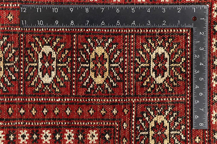 Red Bokhara Rug 6' x 9' Hand-Knotted | No. QA81345