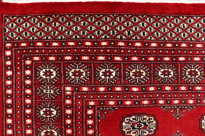 Red Pakistani Bokhara Rug 7' 10" x 10' 4" Hand-Knotted | No. QA81361