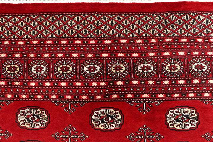 Red Pakistani Bokhara Rug 7' 10" x 10' 4" Hand-Knotted | No. QA81361