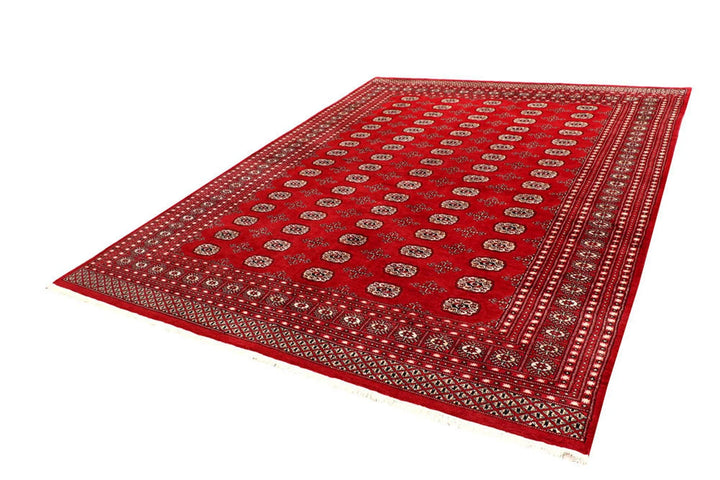 Red Pakistani Bokhara Rug 7' 10" x 10' 4" Hand-Knotted | No. QA81361