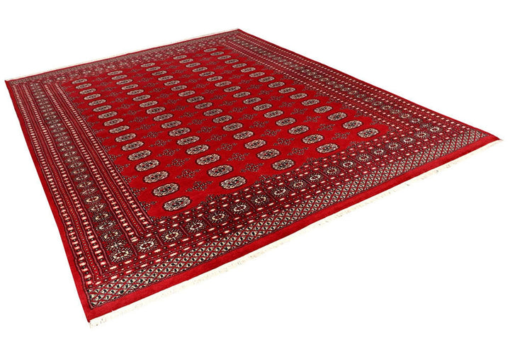 Red Pakistani Bokhara Rug 7' 10" x 10' 4" Hand-Knotted | No. QA81361