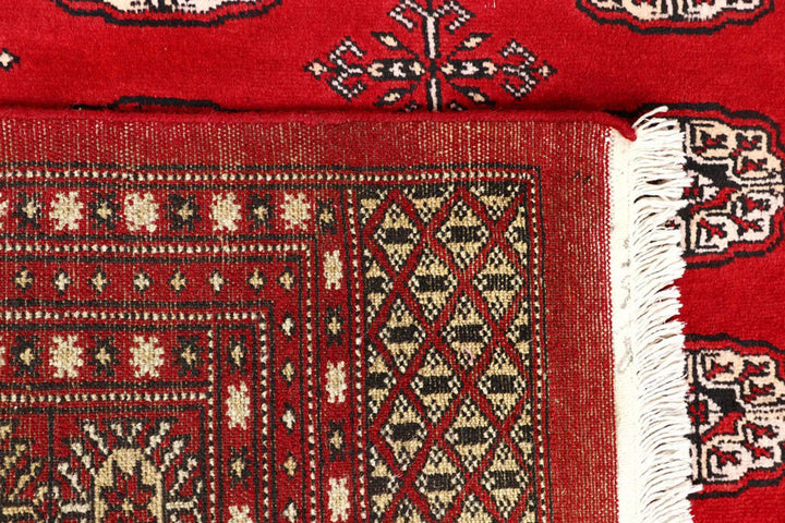 Red Pakistani Bokhara Rug 7' 10" x 10' 4" Hand-Knotted | No. QA81361