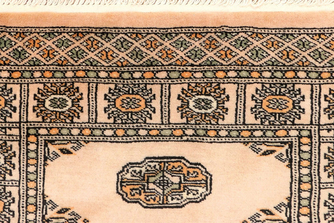 Wheat Pakistani Bokhara Rug 2' 7" x 10' 8" Hand-Knotted | No. QA81441