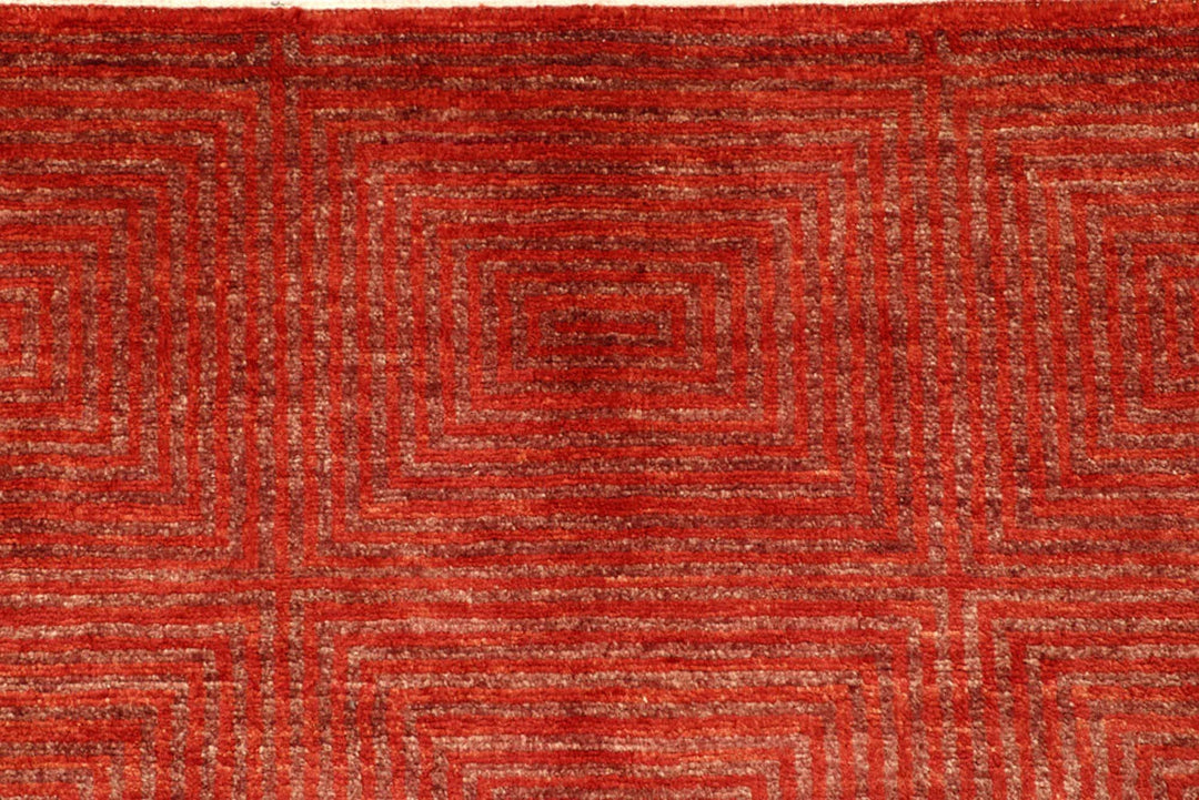 Firebrick Red Pakistani Gabbeh Rug 5' 2" x 6' 3" Hand-Knotted | No. QA81444