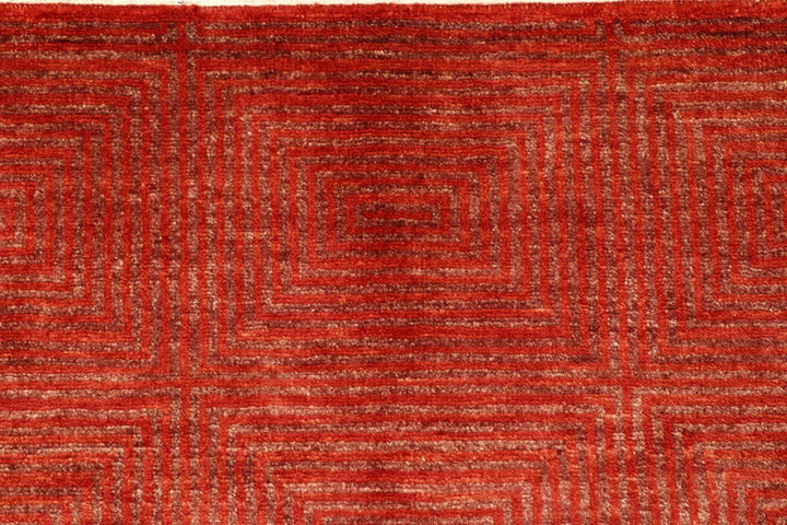 Firebrick Red Pakistani Gabbeh Rug 5' 2" x 6' 3" Hand-Knotted | No. QA81444