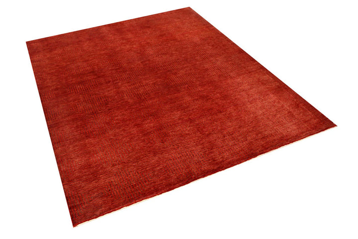 Firebrick Red Pakistani Gabbeh Rug 5' 2" x 6' 3" Hand-Knotted | No. QA81444
