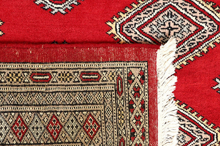 Red Pakistani Jaldar Rug 5' x 8'1" Hand-Knotted | No. QA81463