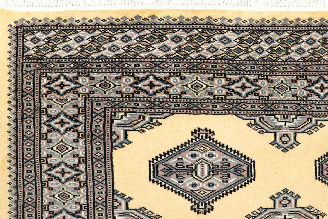 Yellow Pakistani Jaldar Rug 5' 1" x 8' Hand-Knotted | No. QA81501