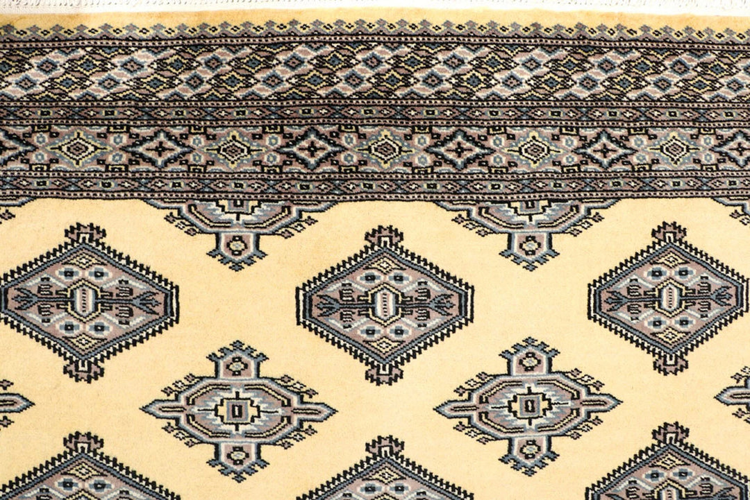 Yellow Pakistani Jaldar Rug 5' 1" x 8' Hand-Knotted | No. QA81501