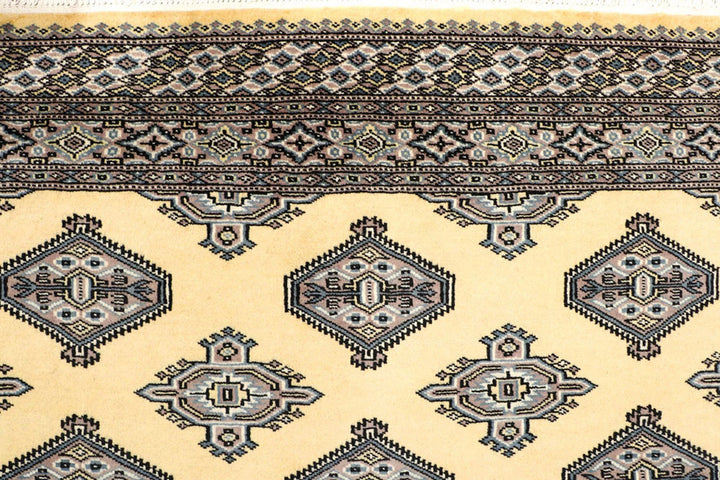 Yellow Pakistani Jaldar Rug 5' 1" x 8' Hand-Knotted | No. QA81501