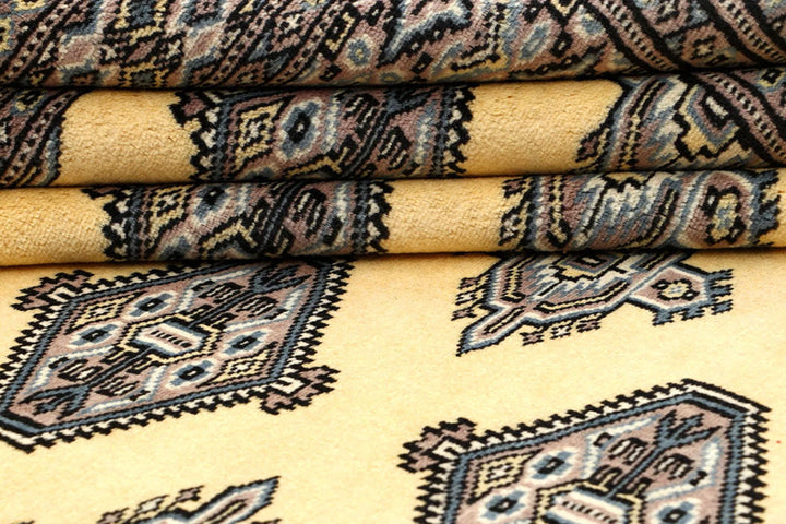 Yellow Pakistani Jaldar Rug 5' 1" x 8' Hand-Knotted | No. QA81501