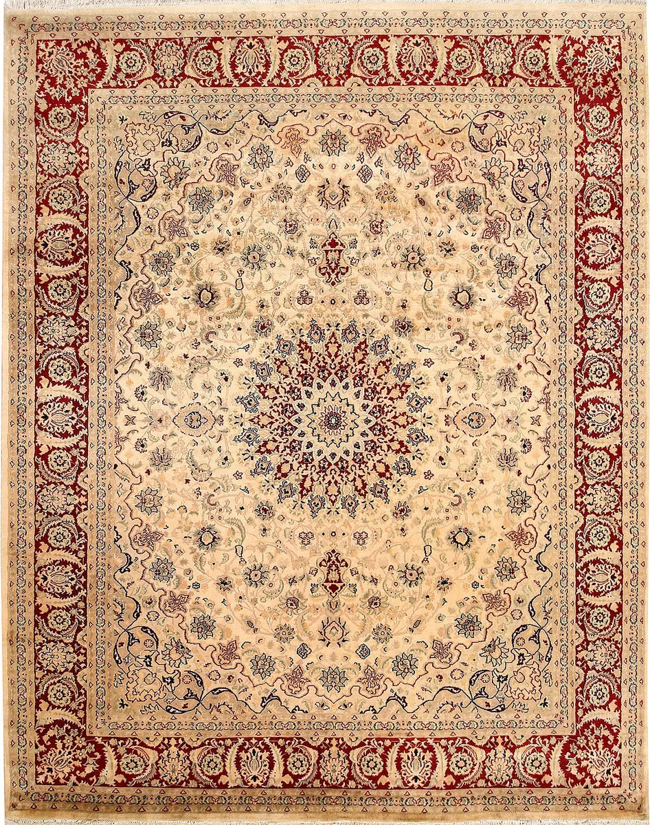 Brown Afghan Kashan Rug 8' 2" x 10' 2" Hand-Knotted | No. QA81514