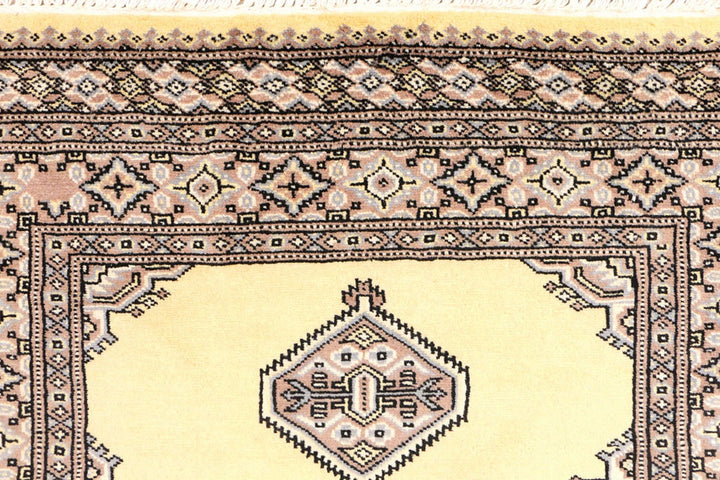 Pale Goldenrod Pakistani Jaldar Rug 3' x 5'2" Hand-Knotted | No. QA81590