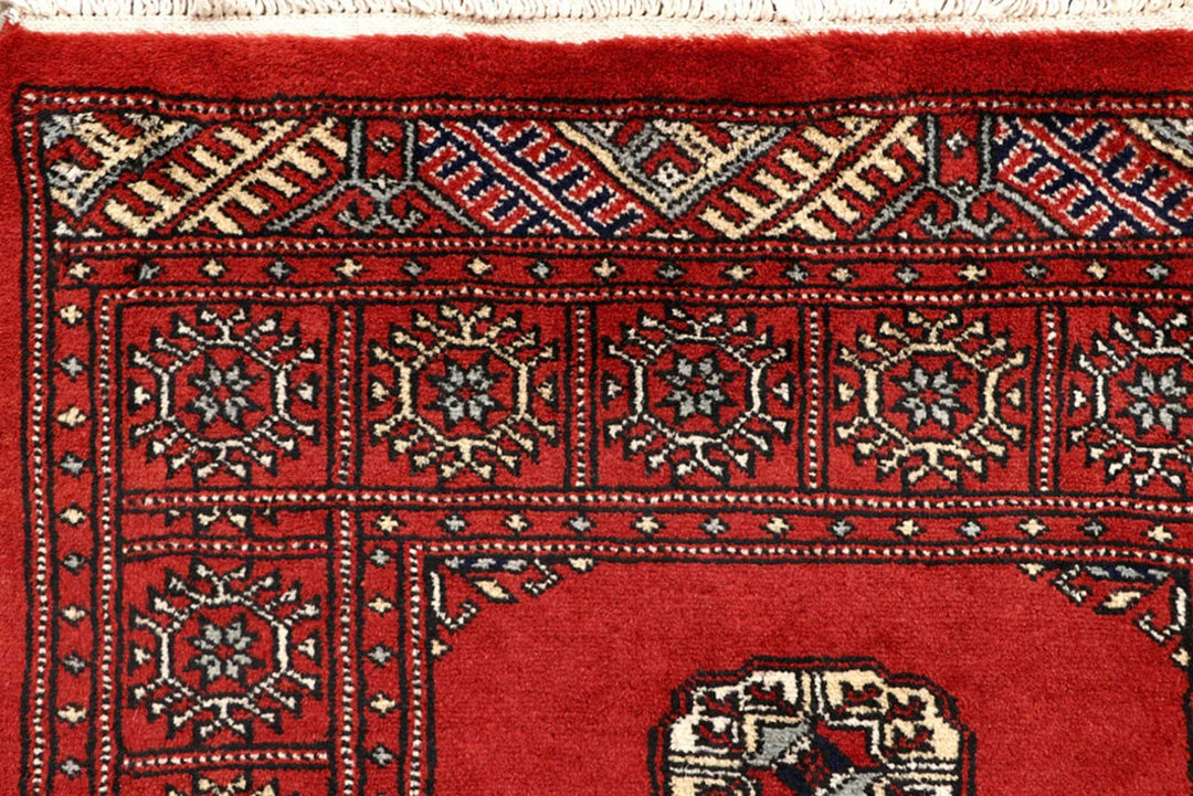 Tomato Pakistani Bokhara Runner 2' 6" x 14' 5" Hand-Knotted | No. QA81662