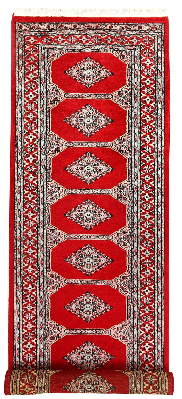 Red Pakistani Jaldar Rug 2' 7" x 9' 10" Hand-Knotted | No. QA81811