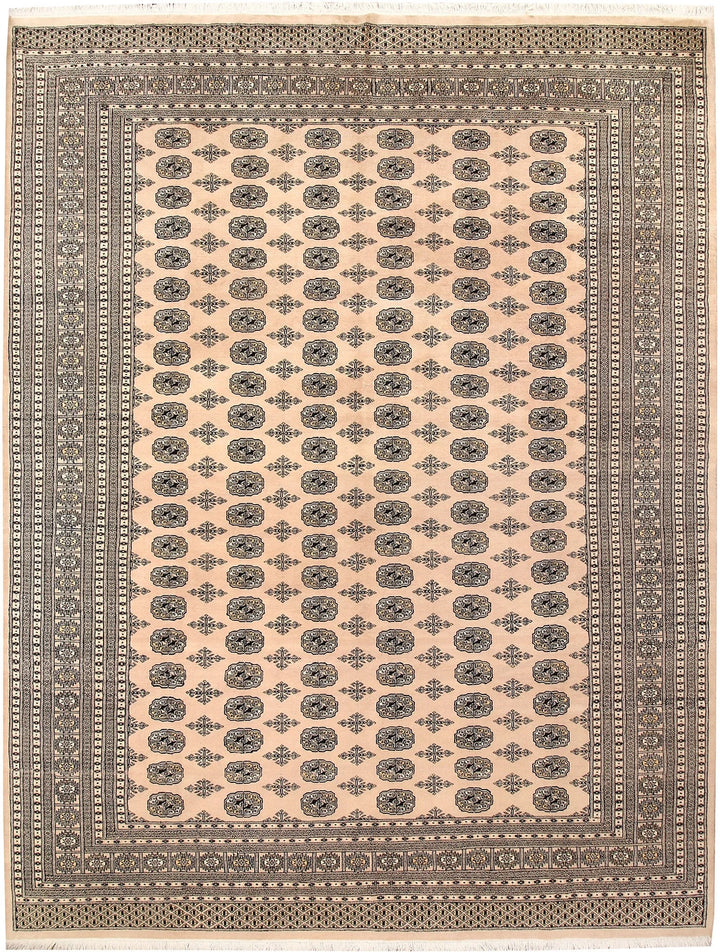 Brown Pakistani Bokhara Rug 9' 2" x 11' 10" Hand-Knotted | No. QA81847