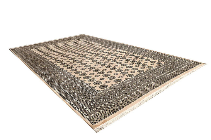Brown Pakistani Bokhara Rug 9' 2" x 11' 10" Hand-Knotted | No. QA81847